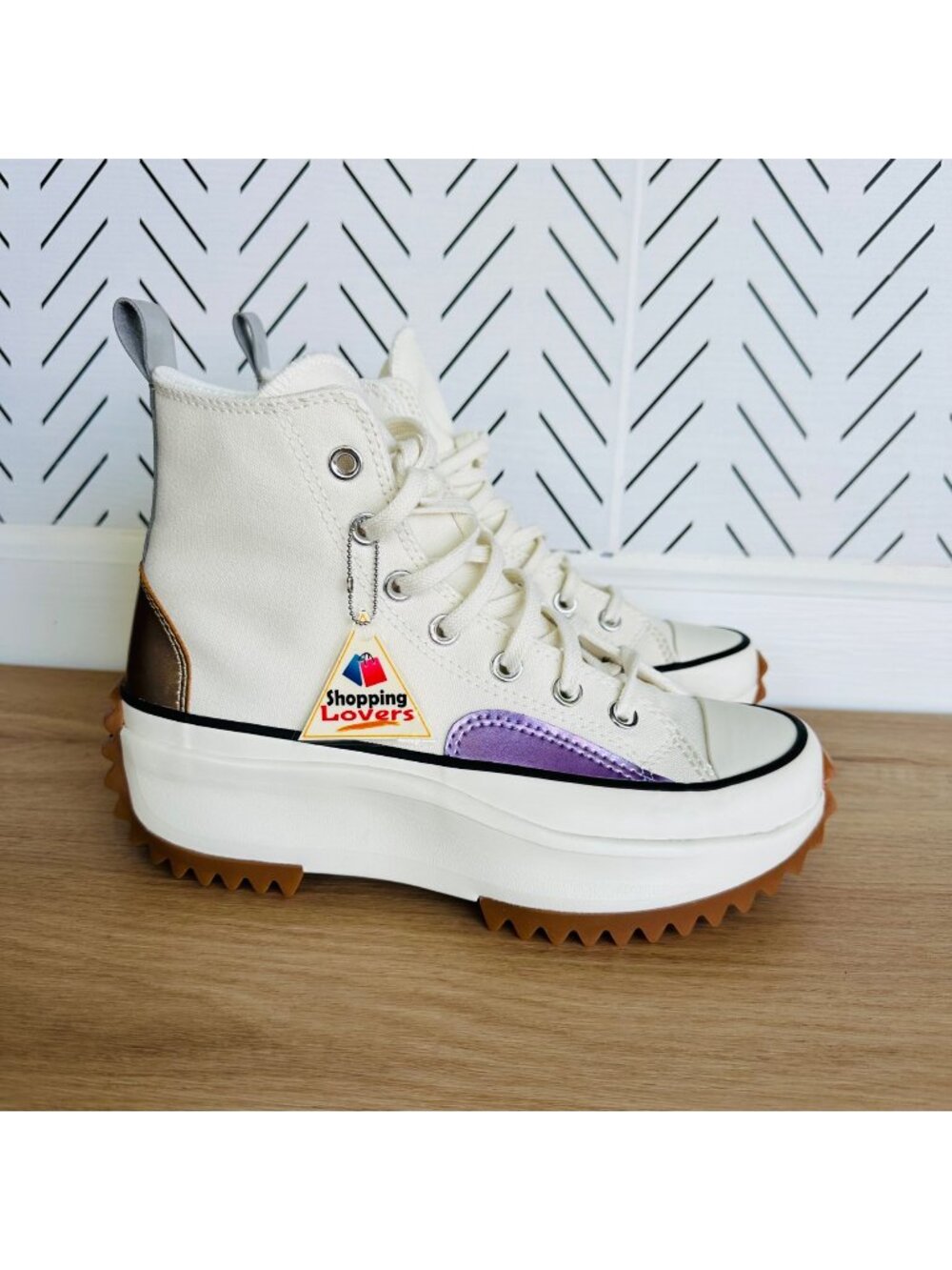 ⭐Converse Run Star Hike Hi Platform 7.5 Mens Shoes Beige Purple Sneaker A09796C⭐